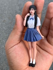 Painted 1/16 1/18 1/12 Asia Student Girl Uniform Statue Dispaly For Cars Vehicle