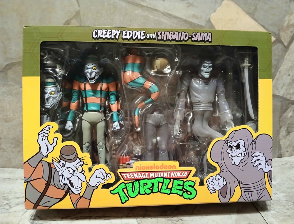 NECA TMNT Cartoon Creepy Eddie Shibano-Sama 2 Pack Teenage Mutant Ninja Turtles