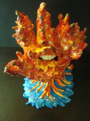 FLAME HAND Custom Kidrobot Santa Cruz Skateboards Screaming Hand Figure