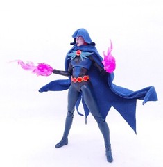 SU-MF-RAVEN: Dark Blue Wired Hooded Cape for McFarlane Raven Action Figure