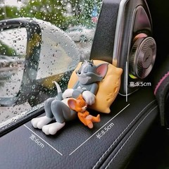 Tom & Jerry Cartoon Figurines Cute Cat Mouse Desk Ornament Toy Decoration car*