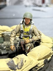 Custom 1:18 WWII Mortar Pit Diorama 3.75 Inch US Paratroopers 60mm Mortar Figure