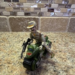GI Joe Action Figure Plastic Military Adventure Theme Green Motorbike Gun Set