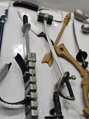 Vintage Toy Figure Lot Weapon Sword Axe Knife Hammer Shield Staff ? McFarlane