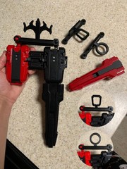 [Everything] Dual/Double Beyblade X String Launcher Set – Grips (Black & Red)