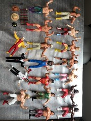 WWF WWE LJN WRESTLING SUPERSTARS LOT CASE 18 FIGURES & ACCESSORIES HULK HOGAN