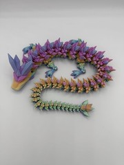 3D Printed Crystal Dragon 21” 60cm Articulated Fidget Toys,Silk Rainbow
