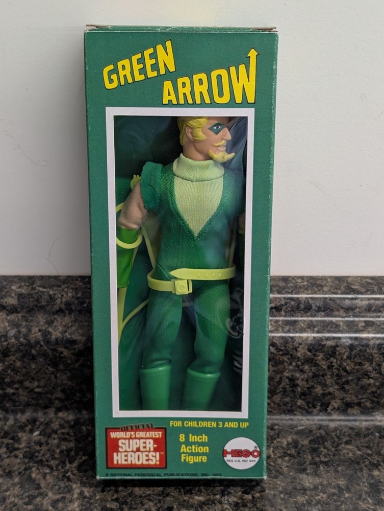 Mego 51300/1 Green Arrow Complete In Box 8in Action Figure DC Comics