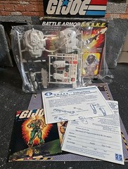 GI JOE ~ 1983 SNAKE BATTLE ARMOR ~ S.N.A.K.E. ~ 100% COMPLETE & WHITE BLUEPRINT