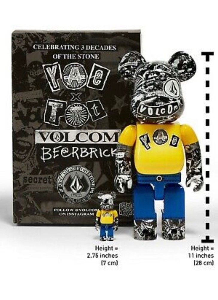 Factory sealed bearbrick volcom 30th anniversary 400% and 100%
