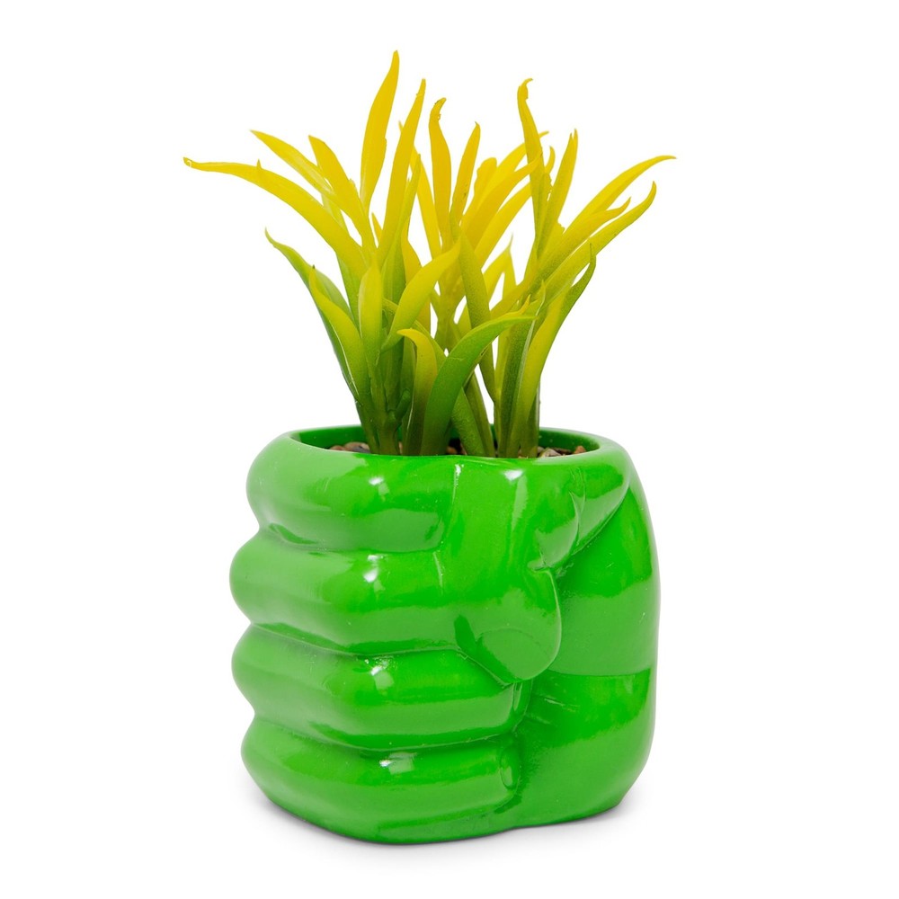 Marvel Comics Hulk Smash Hand 3-Inch Ceramic Mini Planter With Artificial