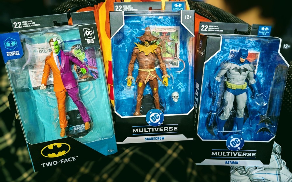 McFarlane DC Multiverse Scarecrow & Hush 2 Two Face Batman Blue Classics Silver