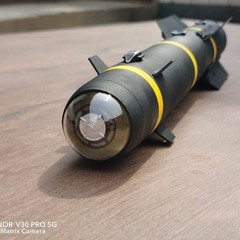 US Army AGM114 Hell fire missile Model+BASE Teaching Aid Prop Desk Ornament 40cm