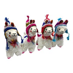 NEW Peru Peruvian Cute Llama Alpaca Handmade Souvenir Plush Figure Chullo 11.5″