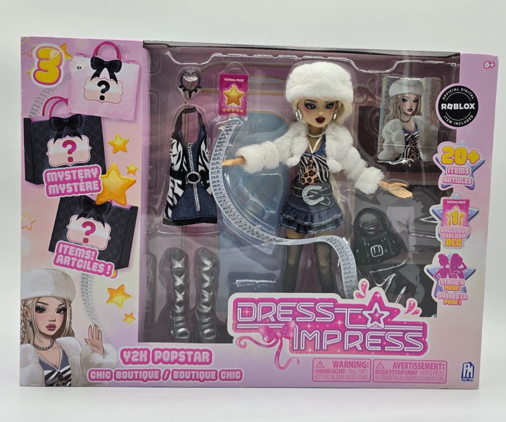 Roblox Dress to Impress Y2K Popstar 11.5-Inch Doll Playset [Includes DLC Code!]