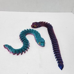 3D Printed Articulated Bush Viper Snake Fidget Toy Set Dual Tone Silk 14.5 Inch
