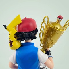 19CM Pokémon Ash Ketchum Pikachu Trophy Figure PVC Collectible Statue Gift
