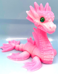 Pretty Pink Articulated Sea Dragon – 3D Printed 5″ Flexible Fidget Toy Figure