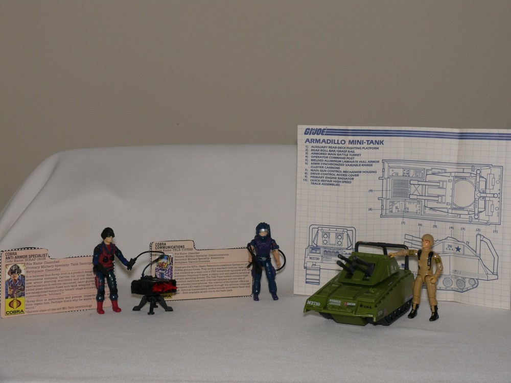 VINTAGE HASBRO G.I. JOE COBRA ARMOR AMBUSH WITH GRUNT, SCRAP-IRON AND TELE-VIPER