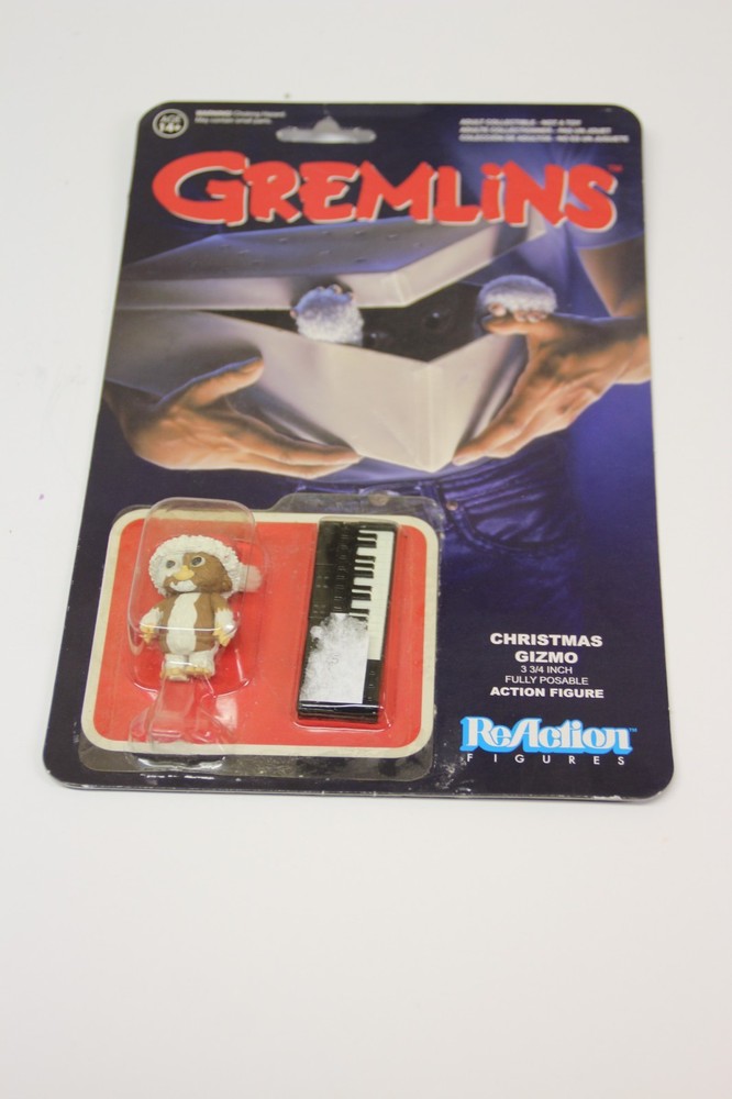 Gremlins Christmas Gizmo Funko ReAction Figure Santa Hat and Piano Toy Retro NEW