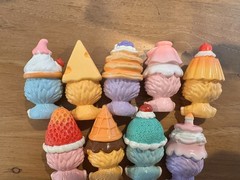 Mini Flocking Figures 5cm Cute Gift DIY Decor Toys Kawaii Desert Series 9pcs set