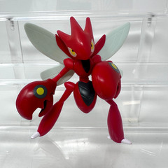 Pokemon Scizor Figure Jazwares Battle Action Feature Red Posable Monster 4″ READ