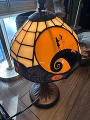 Tim Burton The Nightmare Before Christmas Stained Glass Tiffany Style Lamp NECA