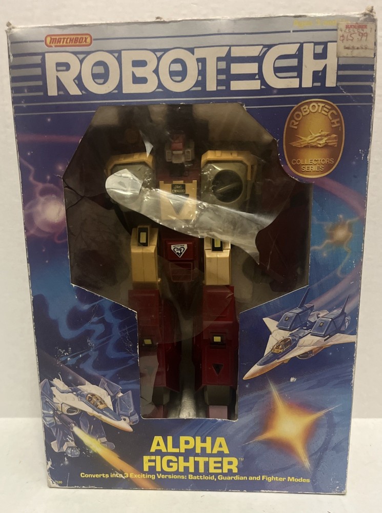 Vintage 1985 Matchbox Robotech Rook Red Alpha Fighter Boxed Styrofoam Incomplete