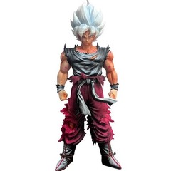 28cm Dragon Ball Son Goku Action Figure – White Hair Super Saiyan PVC Model Stat