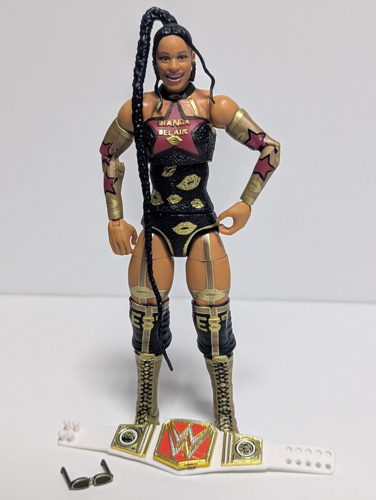 WWE Mattel Elite Wrestlemania 41 Bianca Belair Figure w/Title & Glasses