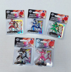 New Power Rangers Figures Mini Cake Toppers SET of 5 Red Blue Green Black Pink
