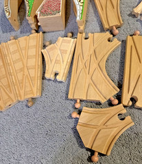 108 Piece Lot Thomas The Train Wooden Tracks Road Risers