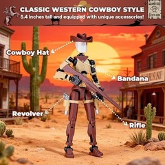 Western Cowboy t13 Action Figure｜Assembly Completed｜ 3D Printed Dummy 13 for …