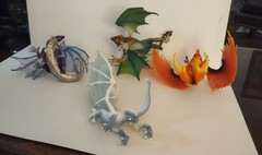 Schleich Dragon Lot 4: Eldrador Poacher D-73527 Retired, Fire Eagle, Cloud, Ice
