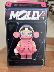 PopMART MEGA SPACE MOLLY – Series 3 “Peach2016” Figure w/ Box & Card, Sealed Bag