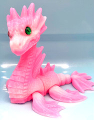 Pretty Pink Articulated Sea Dragon – 3D Printed 5″ Flexible Fidget Toy Figure