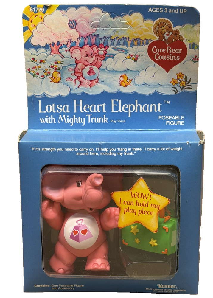 Vtg Original 1985 Kenner LOTSA HEART ELEPHANT Poseable Figure 61720 Sealed NRFB