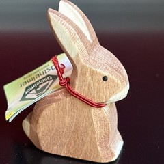 Ostheimer Toys, Wooden Folk Art from Germany, Rabbit – sitting, NwT, Waldorf, 2″