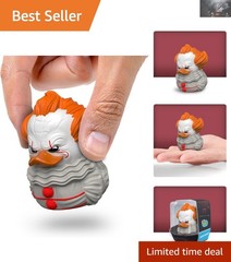 Mini Pennywise Cosplaying Rubber Duck Vinyl Figure – Collectible Horror Art