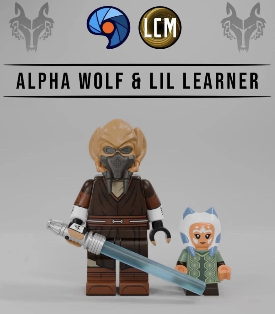 Baggles Studio Legend C MOC Lego Alpha Wolf & Lil Learner Aka Plo Koon