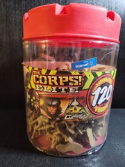 CORPS ELITE PLASTIC TOY SOLDIERS 100 PIECE BUCKET TAN SOLDIERS LANARD INCOMPLETE