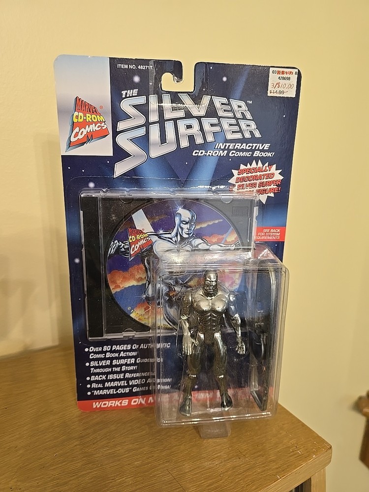 Marvel CD-Rom Comic Book Figure Set Silver Surfer 1996 Toy Biz