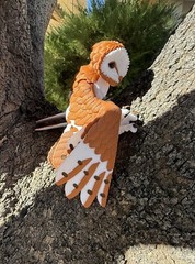 3D Printed 1 Pack Barn owl lifelike Animals Articulated Collectable Toy Gift