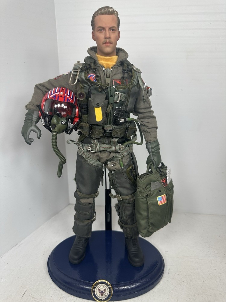 1/6 US NAVY F-14 “TOP GUN” GOOSE ANTHONY EDWARDS TOMCAT FIGHTER PILOT +STAND