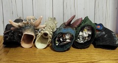 6 Lot Dinosaur Hand Puppets Rubber Dinosaur Head Puppet 3D Realistic Vary Nice