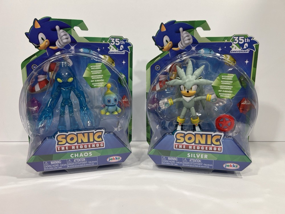 Jakks Pacific Sonic the Hedgehog 35th CHAOS w/CHAO & SILVER 4″ Action Figure