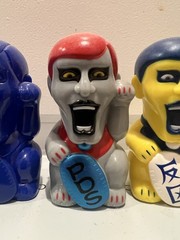 Real Head Punkdrunkers Fortune Cat Sofubi Soft Vinyl Figures Bundle Kaiju Toys