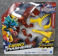 Jurassic World Hero Mashers Carnotaurus Ichthyosaurus Dino Fusion NIB Hasbro