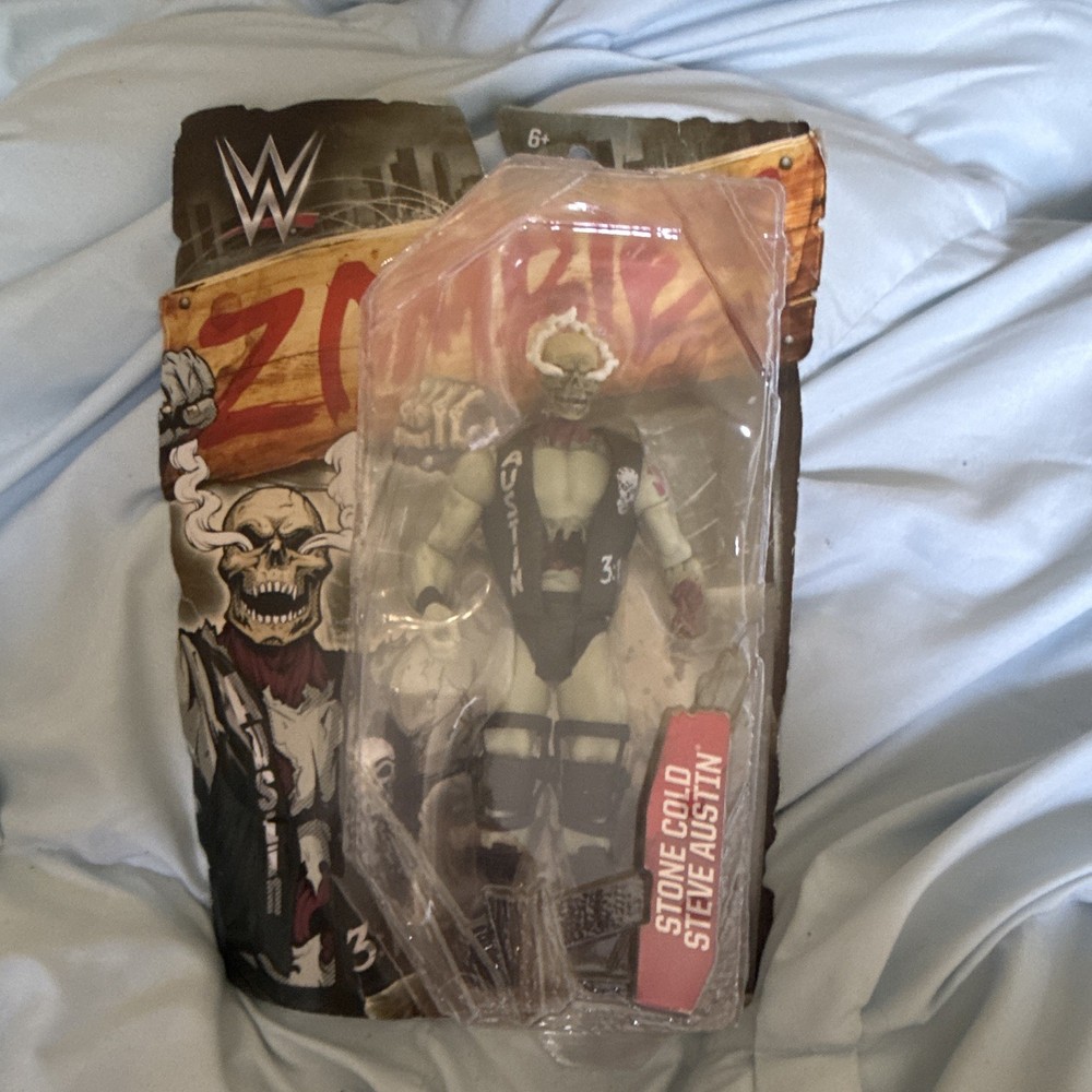 WWE Zombies Stone Cold Steve Austin Zombified Boxed Plastic Figure Ages 6+