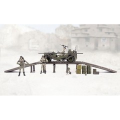 1:18 Expedition Team and Accessories Military Model soldier Jeep bridge set Gift